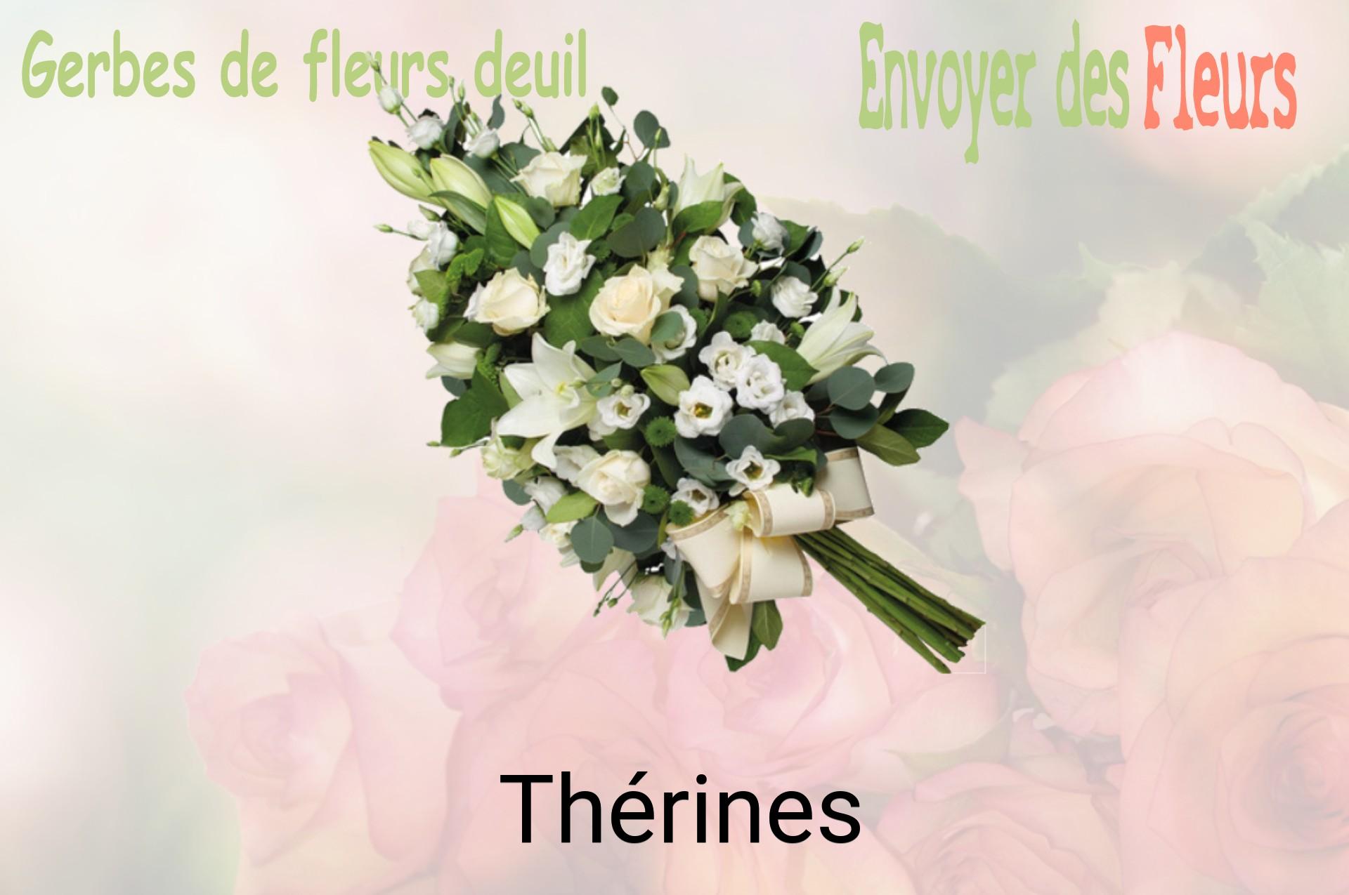 Gerbe de fleurs de deuil livrée à Thérines